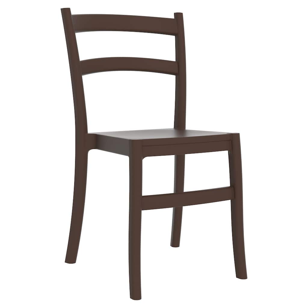 33.5" Brown Solid Patio Dining Armless Chair
