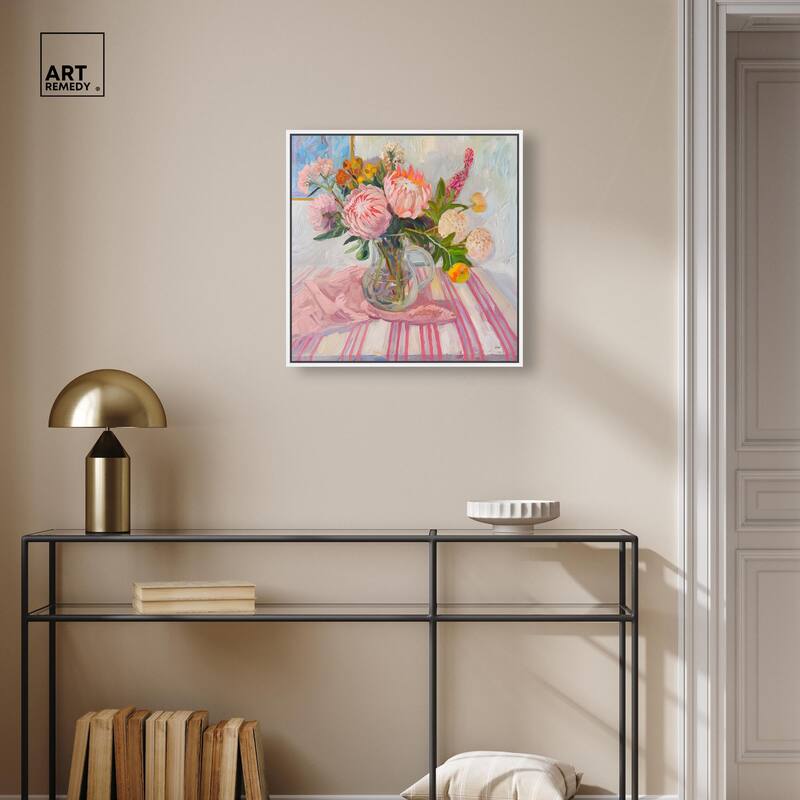 Pink Protea Pitcher Canvas by Art Remedy