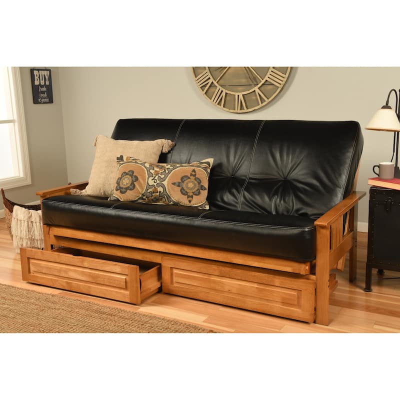 Somette Monterey Butternut Full-size Storage Futon Set with Mattress