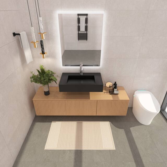 Pyramid Solid Surface Wall-Mounted Bathroom Sink