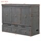 preview thumbnail 3 of 18, Murphy Bed with USB Port and a Large Drawer, Folding Bed, Gray