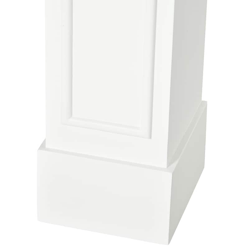 Modern White MDF Fireplace Mantel with Decorative Top Board for Living Room Display - 45.25" W x 9.25" D x 39.25" H