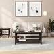 preview thumbnail 13 of 26, Classic Solid Wood Farmhouse Coffee Table Dark Gray
