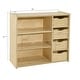 preview thumbnail 2 of 3, Contender Kids Bookshelf With Drawers, 3 -Tier Wooden Bookcase With Storage for Kids Room Organizer in Natural Finish
