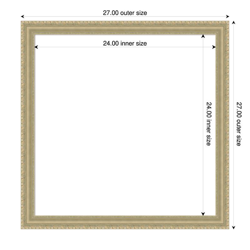 Amanti Art Champagne Teardrop Framed Dry Erase Magnetic Board - 27 x 27 in
