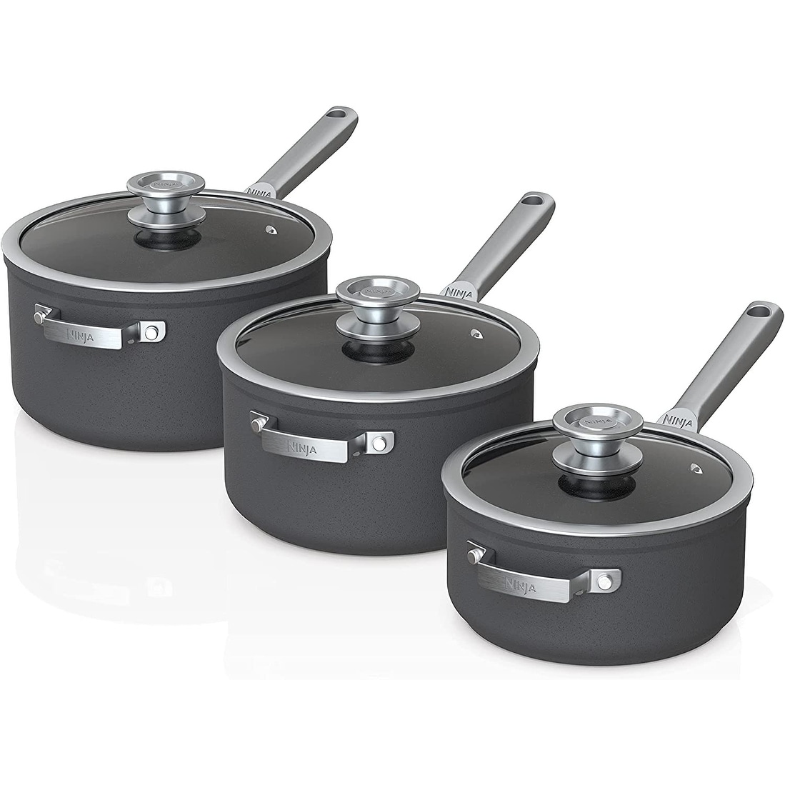 Ninja C56000 Foodi NeverStick Premium 6-Piece Saucepan Set - Bed