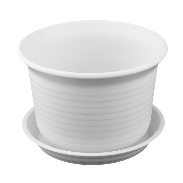 Yard Plastic Succulent Plant Flower Pot Holder Container White 6.1 Inches Dia