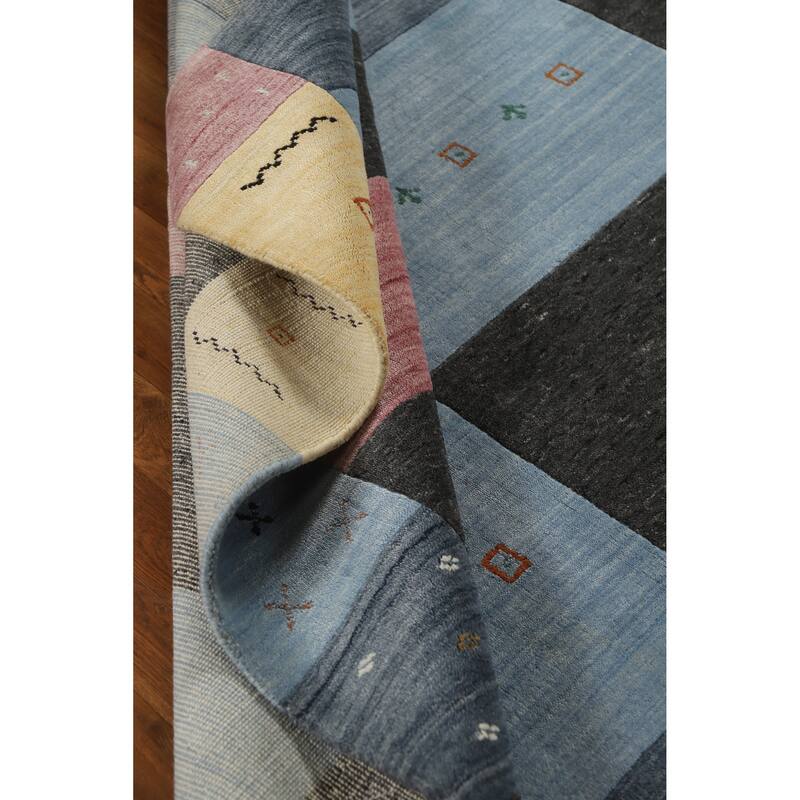 Gabbeh Indian Rug Hand-Knotted Wool Carpet - 5'5" x 7'9"