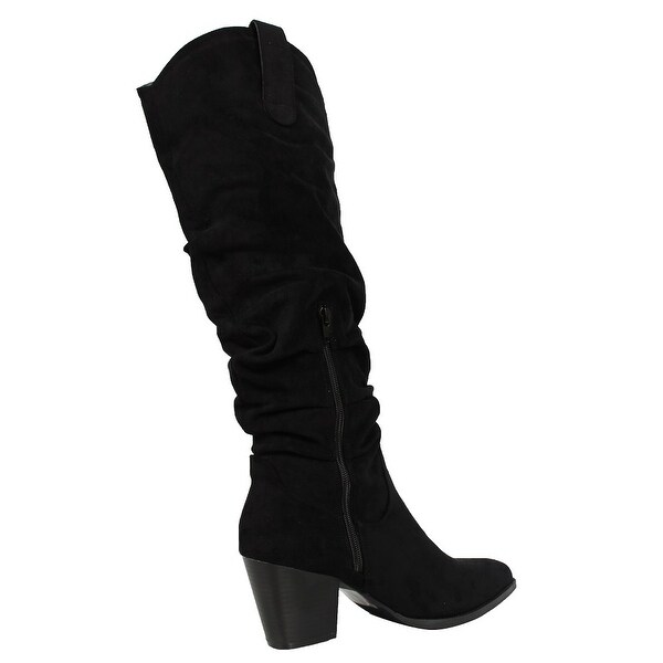 Details about   Women's Chunky Heel Over Knee Thigh Boots Side Zip Party Nightclub Shiny Color L 