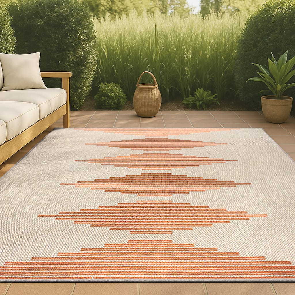 JONATHAN Y Castara Diamond Stripe Indoor/Outdoor Area Rug