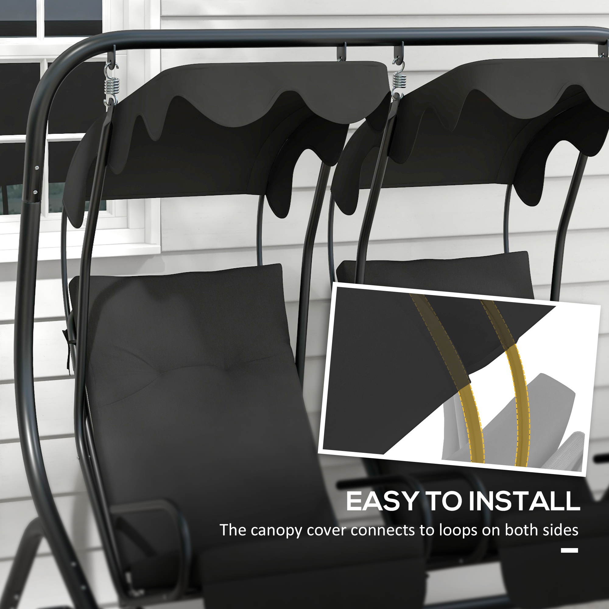 Outsunny 84A-052 Series 2-Seater Swing Canopy Replacement Outsunny 84A-052 Series 2-Seater Swing Canopy Replacement