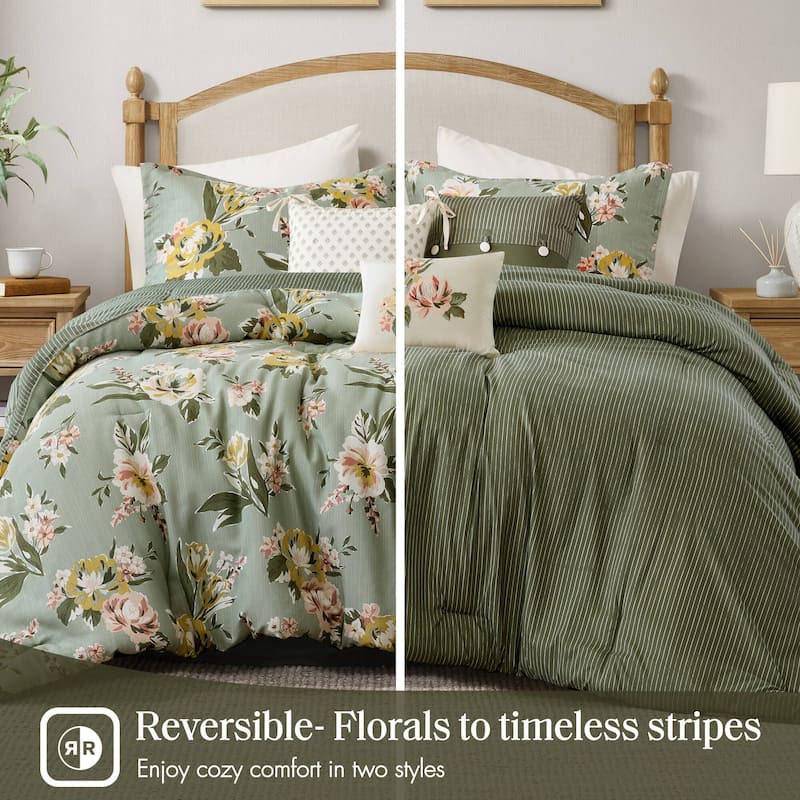Madison Park Salara 7 Piece Vintage Floral Comforter Set
