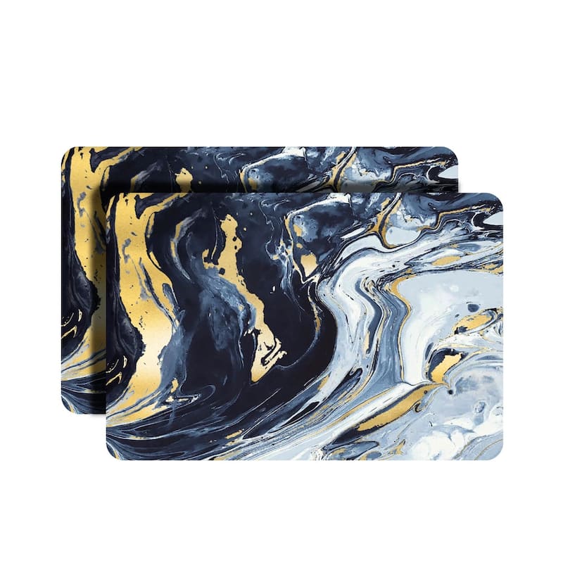 Dainty Home Marble Thick Cork Printed Rectangular Placemat Set