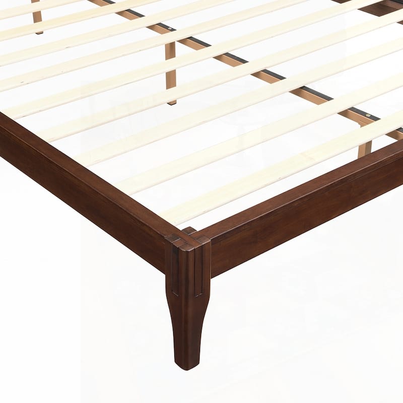 12 Inch Solid Dry Bamboo Wood Platform Bed Framewith Wood Slat Support,