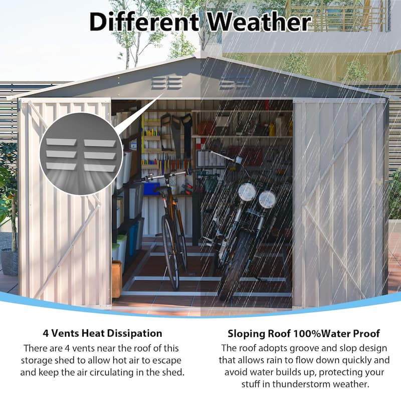 GDFStudio - Lucas All-Weather 6x4 ft Outdoor Storage Shed with Robust Construction and Easy Assembly