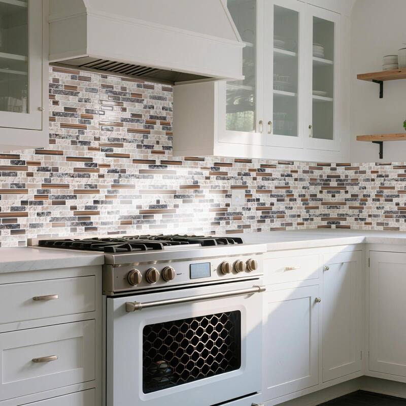 Art3d 10pcs Peel and Stick Backsplash Thickened Tiles, 12''x12'', Cover 10 Sq.Ft. - 11.8"x11.8"