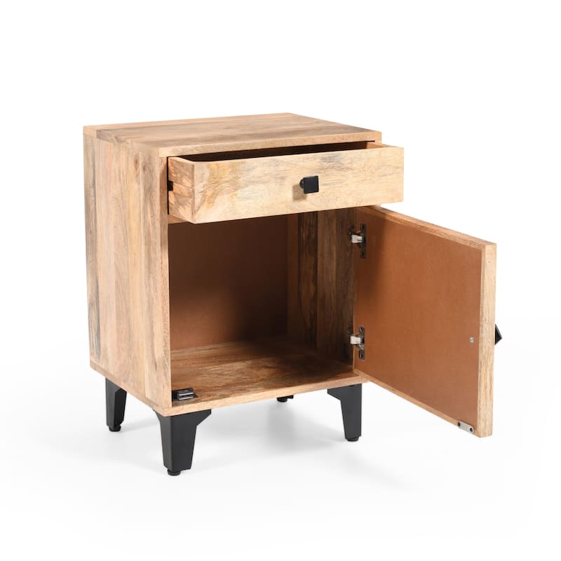 Christopher Knight Home - Harper Handcrafted Natural Finish Solid Wood Nightstand with Drawer