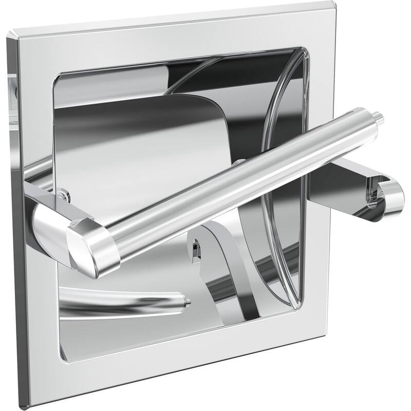 Embedded toilet paper holder, modern hotel style rotating wall mounted toilet paper holder - Silver