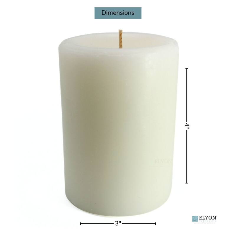 Elyon 4 x 3 Inch White Pillar Candle Set