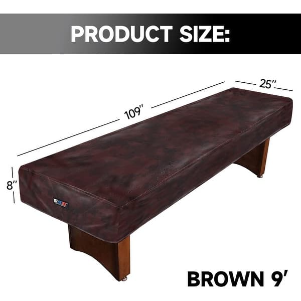 dimension image slide 0 of 2, GSE™ 9-ft Heavy-Duty PU Leatherette Shuffleboard Table Cover for 9-foot Shuffleboard Table