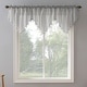 preview thumbnail 9 of 73, No. 918 Erica Crushed Voile Ascot Beaded Sheer Rod Pocket 1-Piece Curtain Valance 51x24 - Silver Grey