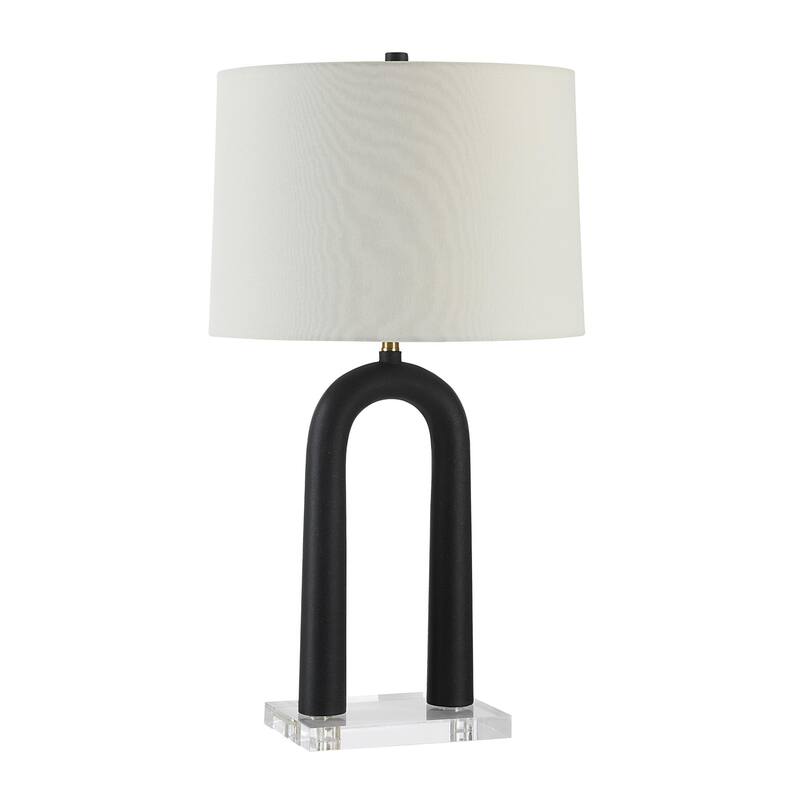Arched Table Lamp with Tapered Shade - 28.5" - Matte Black