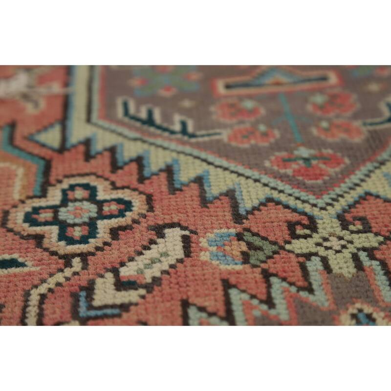 Orange Tabriz Persian Vintage Rug Hand-Knotted Wool Carpet - 6'8" x 9'6"