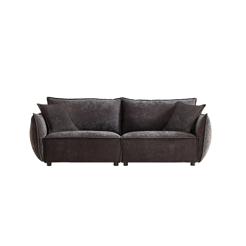 88-In Modern Living Room Sectional Sofa, Chenille Living Room Couch with Extra 2 Pillows-2 Seater Sofa