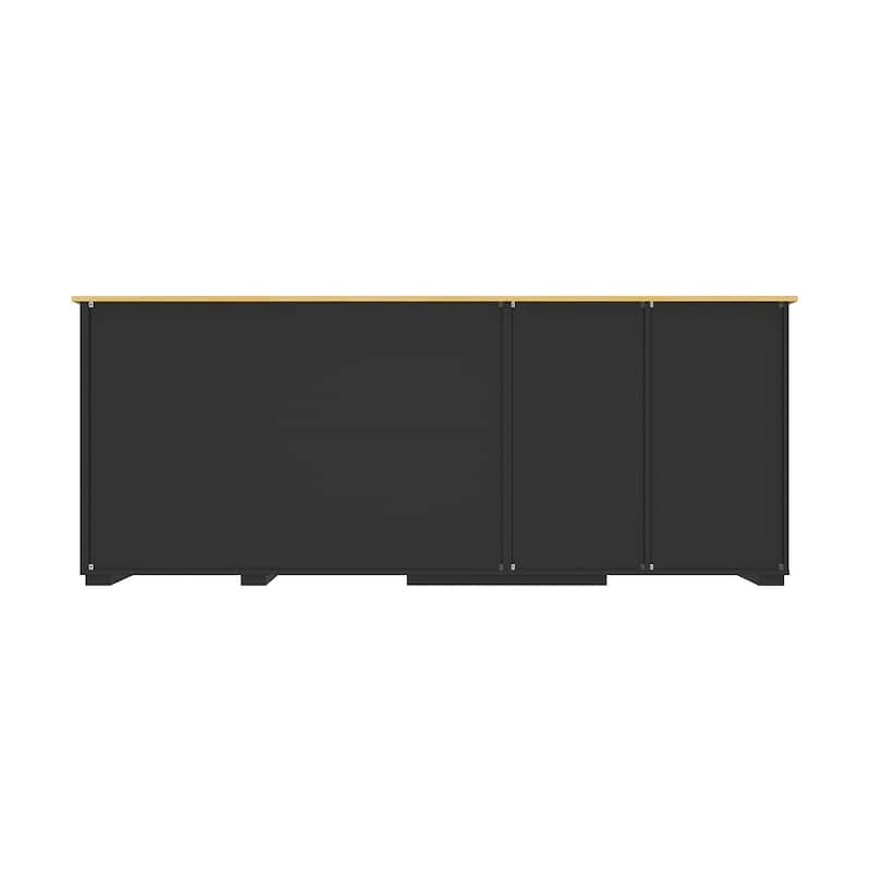 Storage Sideboard with Pet House Modern Home Essential in Black/White