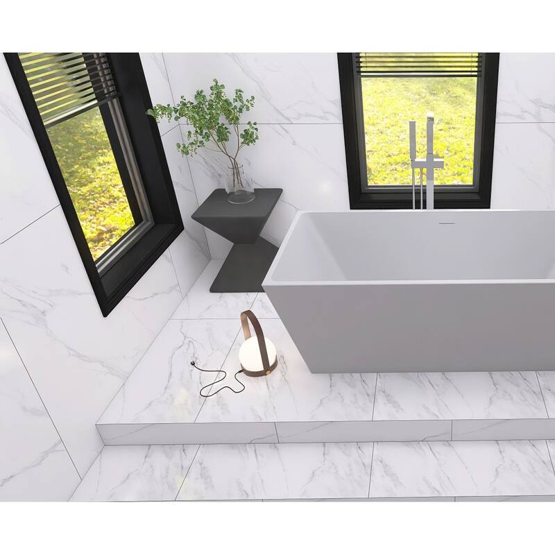 Timothy Soaking Rectangular Bathtub in Glossy White