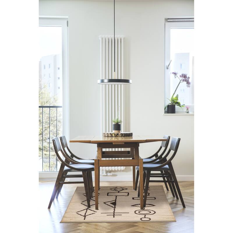 ECARPETGALLERY Hand-knotted Tangier Cream Wool Rug - 5'5 x 7'7