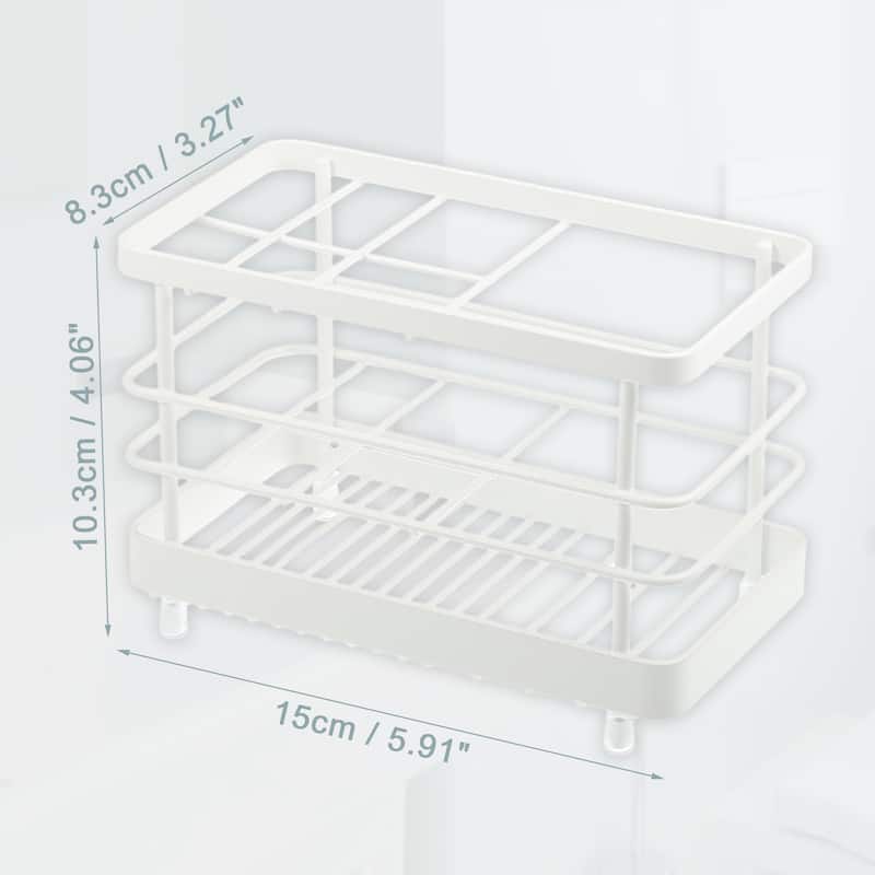 304 Stainless Steel Toothbrush Holder, Toothpaste Holder Stand, Bathroom Kitchen Accessories Organizer - White