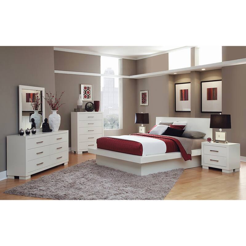 Tokyo Contemporary 4-piece Bedroom Set - White - Eastern King
