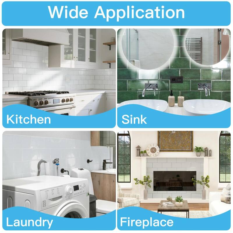 Art3d 10 Pieces Self-adhesive Thickened Backsplash Subway Tiles Green or White - 10.6inch x 12.6inch