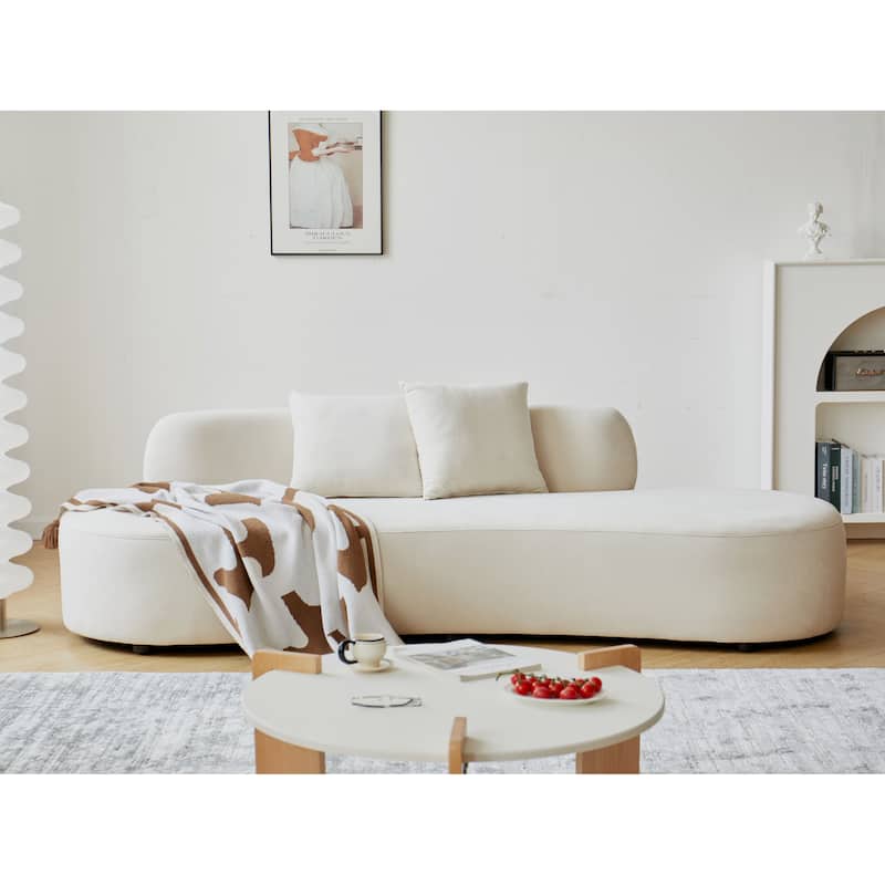 90.2'' Elegant Half Moon Design Curved Luxury 4-Seat Sofa with High-Density Foam Filled