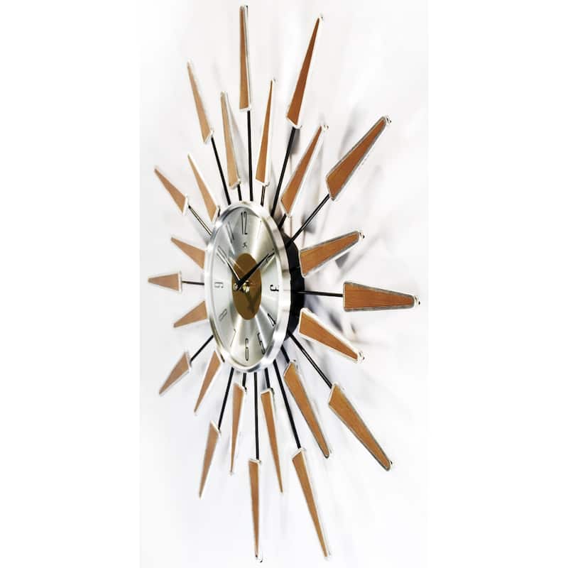 Satellite Starburst Mid-Century Modern Large 23 inch Wall Clock by Infinity Instruments - 23 x 2 x 23