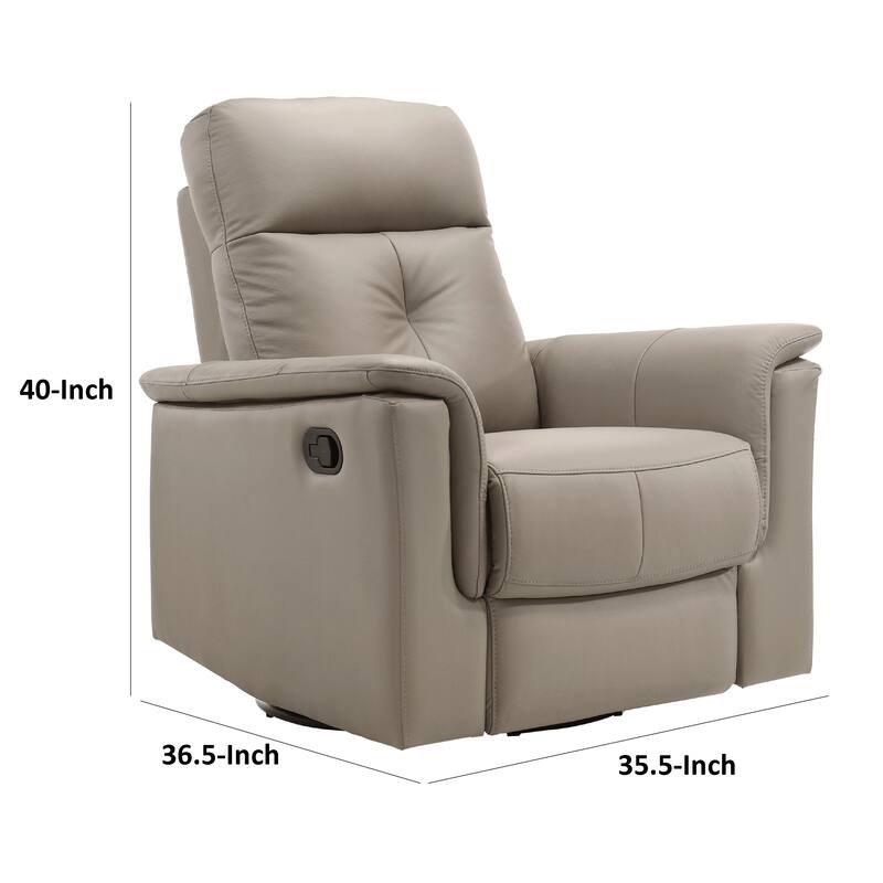 Briz Manual Swivel Recliner Chair, Top Grain Leather Latte Brown