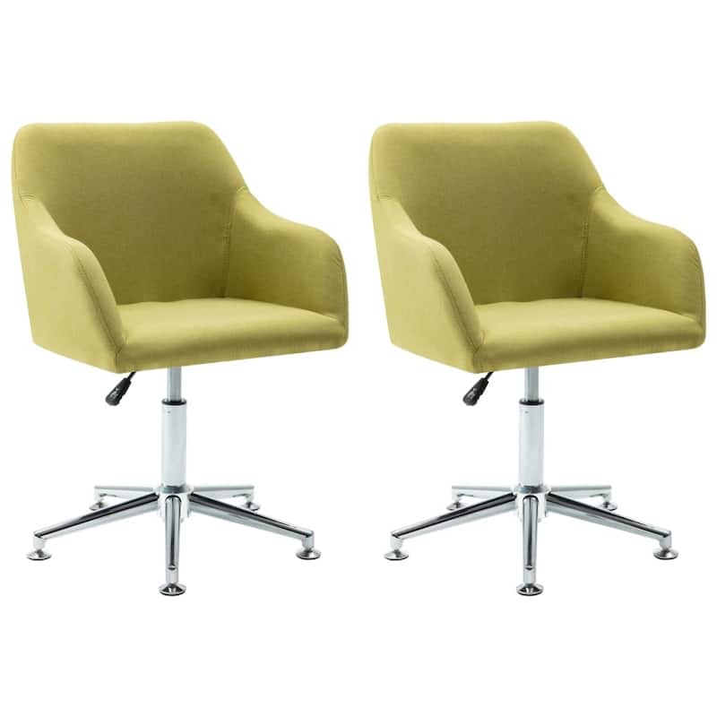 vidaXL Dining Chair 360 Degrees Swivel Accent Desk Chair with Arms Fabric - 21.7" x 20.9" x (30.7"-36.2")