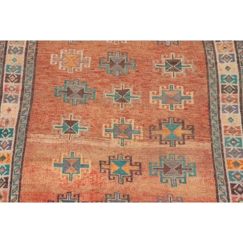 Geometric Shiraz Persian Accent Rug Hand-Knotted Wool Carpet - 4'4" x 6'4"