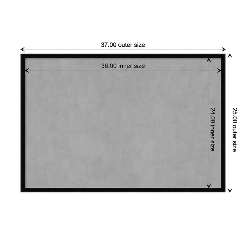 Amanti Art Svelte Noir Black Framed Magnetic Board - Board Size 36x24