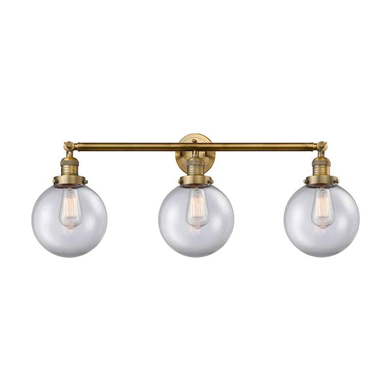 Innovations Lighting Beacon 3 Light 32" Wide Bathroom Vanity Light - Brushed Brass / Clear