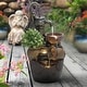 preview thumbnail 3 of 9, Farmhouse Pump and Pots Resin Outdoor Fountain with LED Lights