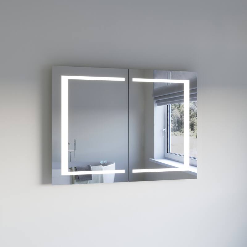 Fresca FMC024030 Spazio 39-5/16" x 29-1/2" Lighted Frameless Double