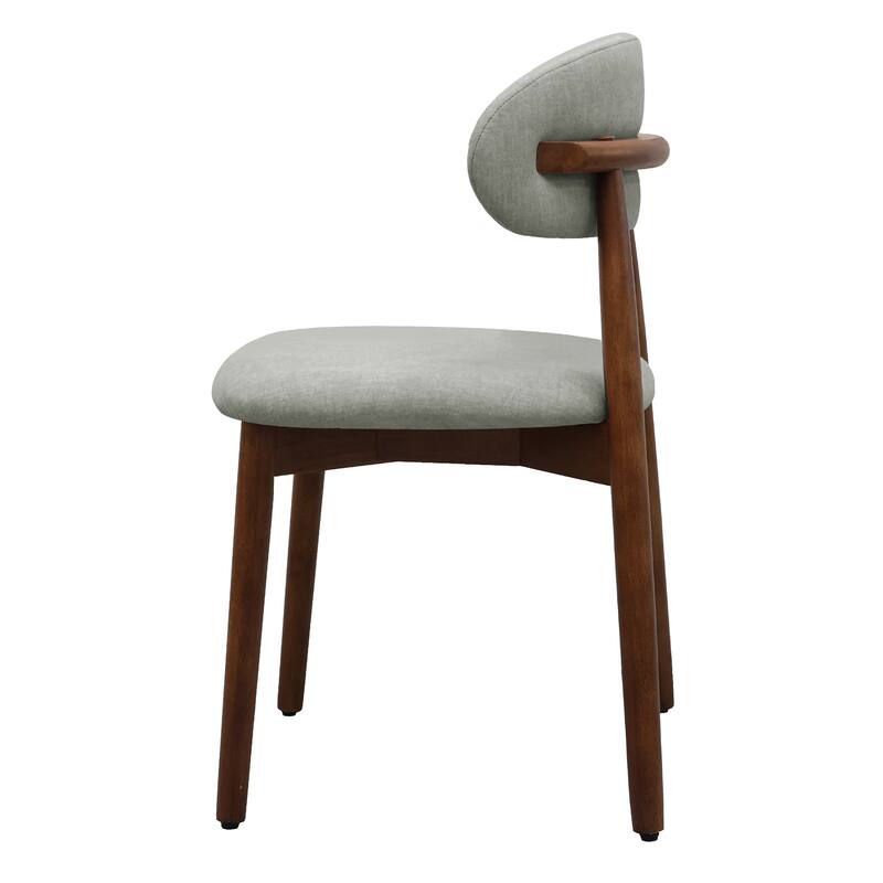 Set of 2 Armless Flannelette Upholstered Dining Chairs