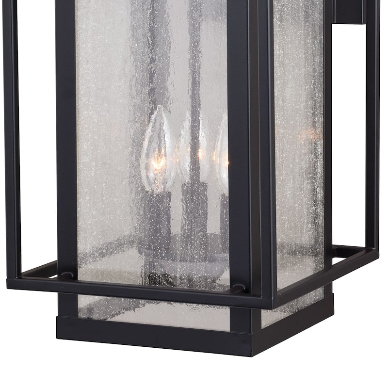 Hyde Park 3 Light Dusk to Dawn Bronze Mission Outdoor Wall Lantern Clear Glass - 9.5-in W x 18.5-in H x 12.25-in D