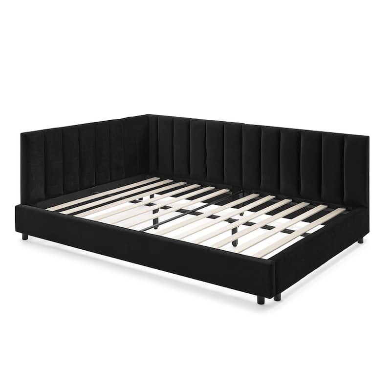 Velvet fabric Full Size Upholstered Tufted DayBed