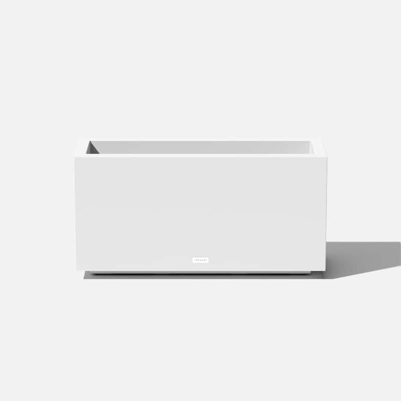 Block Series Long Box Planter - 16.25"H x 10"W x 32"L - White