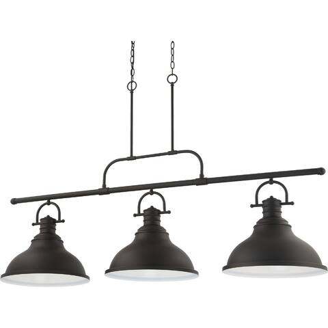 Volume Lighting 3-Light Indoor Foundry Bronze Linear Hanging Pendant - Foundry Bronze