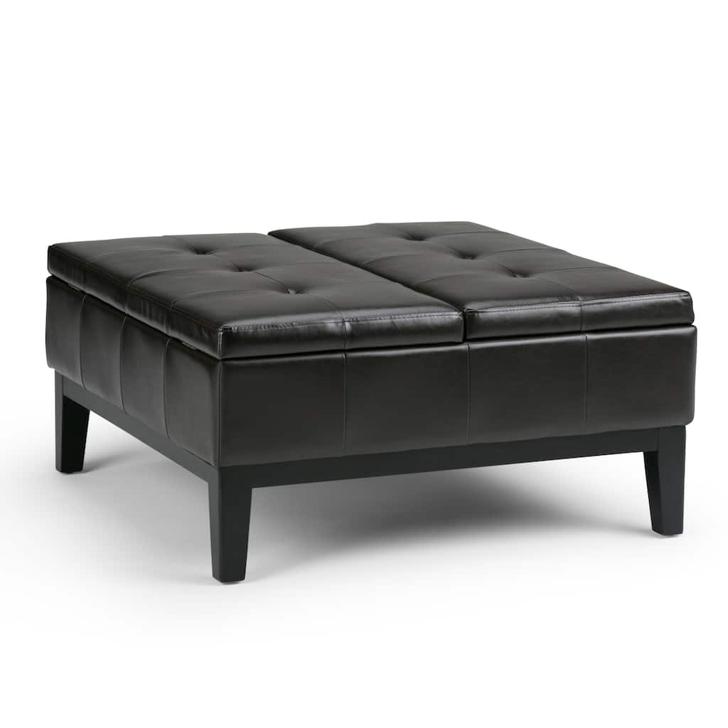 Square Coffee Table Storage Ottoman