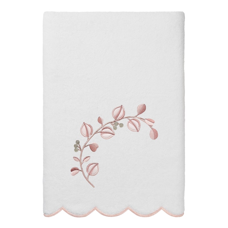 Authentic Hotel and Spa 100% Turkish Cotton WILD BRANCH Scallop Embellished Towel Collection